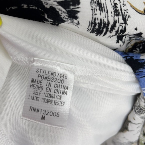 Entro Womens Strappy Abstract Flower Print Summer Sundress Mini Dress Medium - Picture 9 of 10